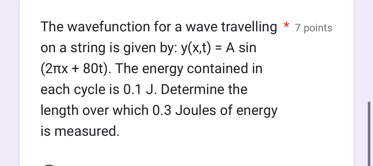 The wavefunction for a wave travelling points on