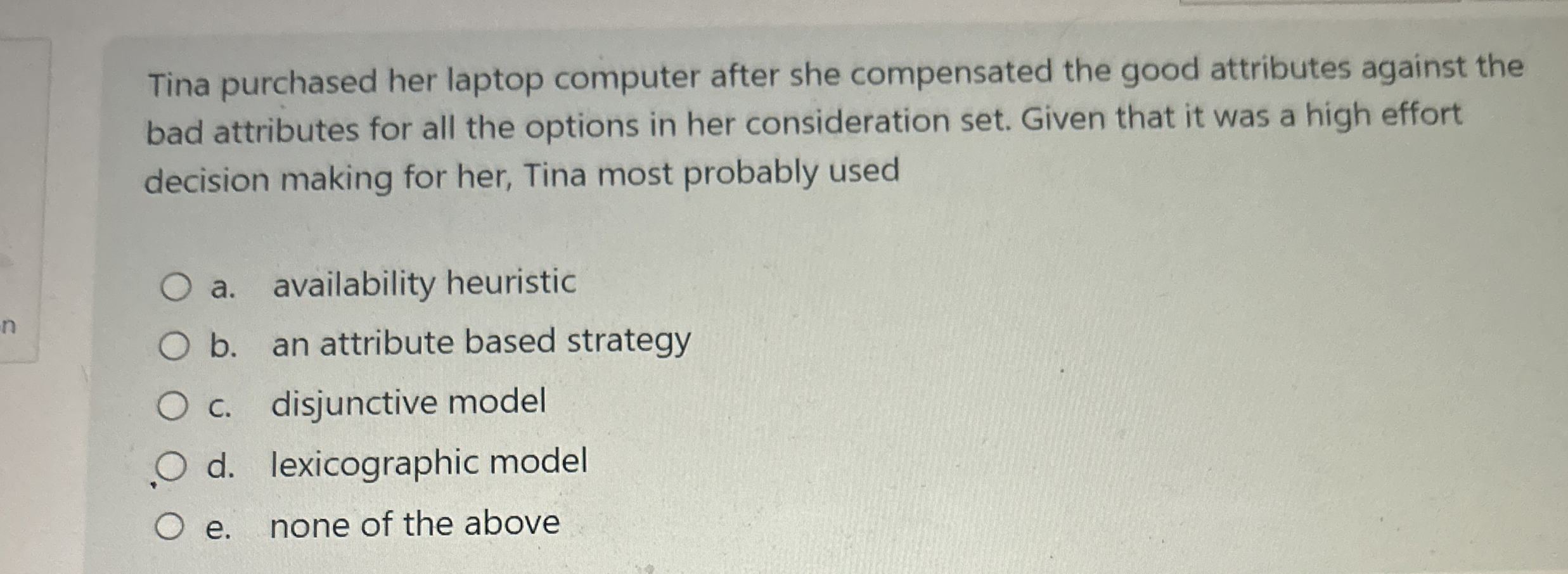 Tina purchased her laptop computer after she