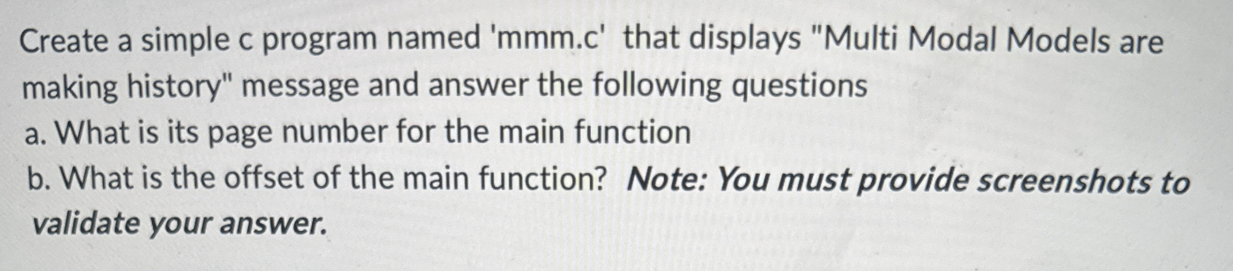 Create a simple c program named ' mmm . c ' that