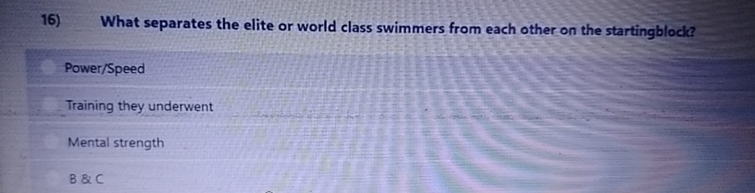 What separates the elite or world class swimmers