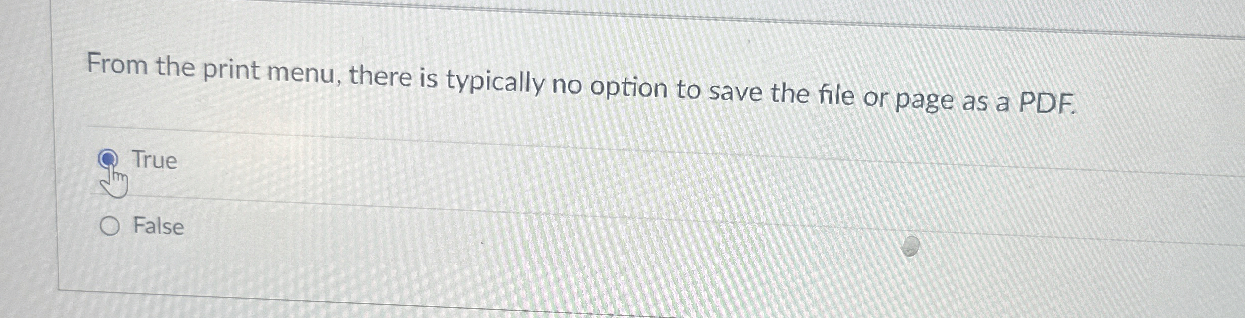 From the print menu, there is typically no option