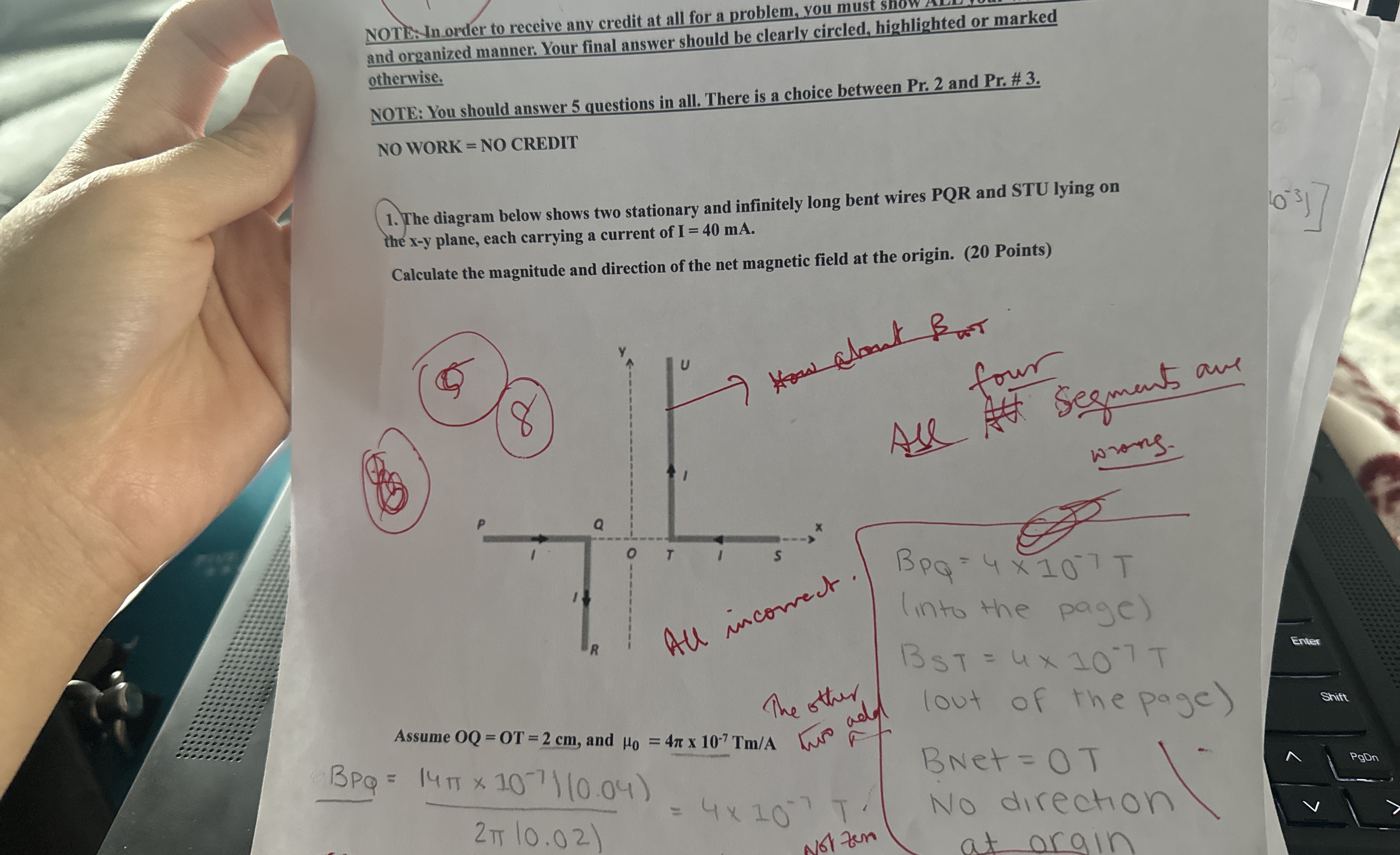 NOTE: - In order to receive any credit at all for