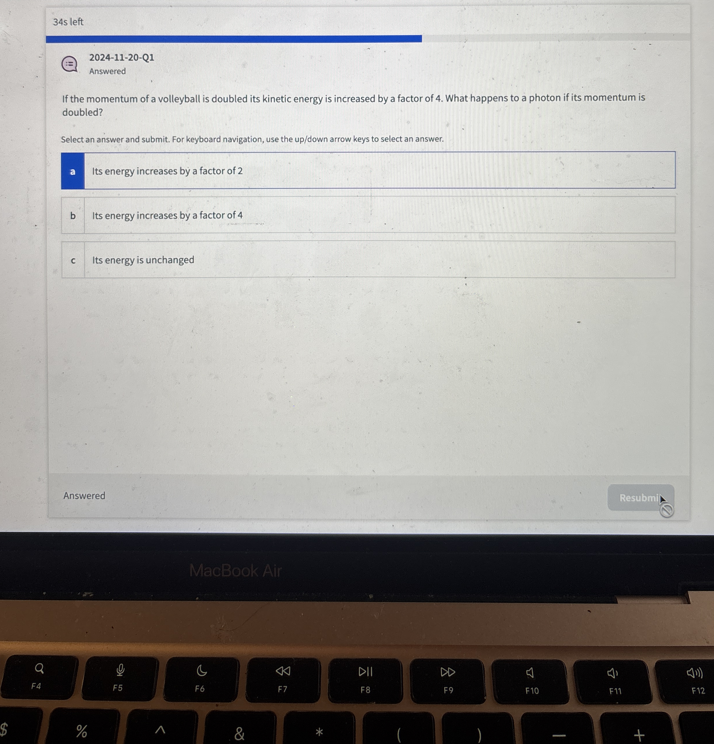 3 4 s left 2 0 2 4 - 1 1 - 2 0 - Q 1 Answered If