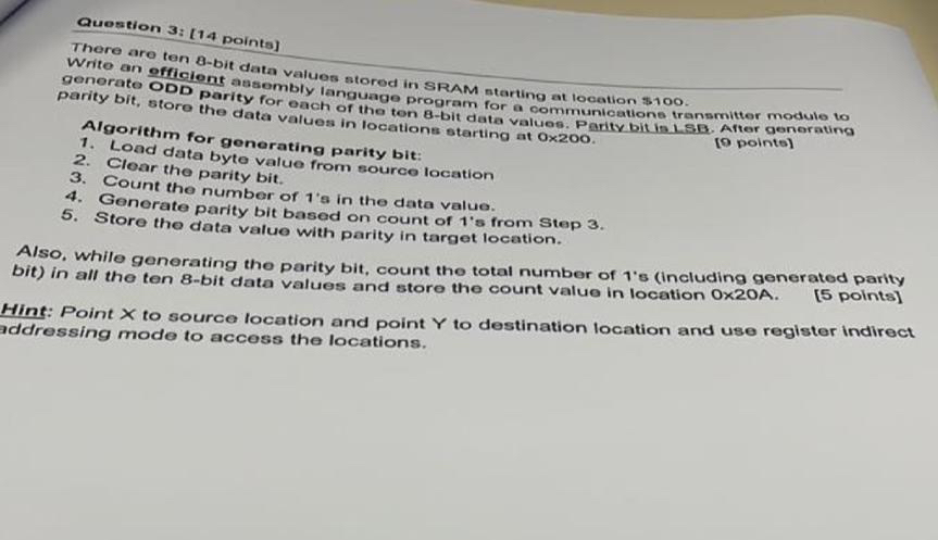 Question 3 : [ 1 4 points ] There are ten B - bit