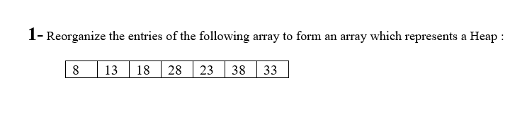 1 - Reorganize the entries of the following array
