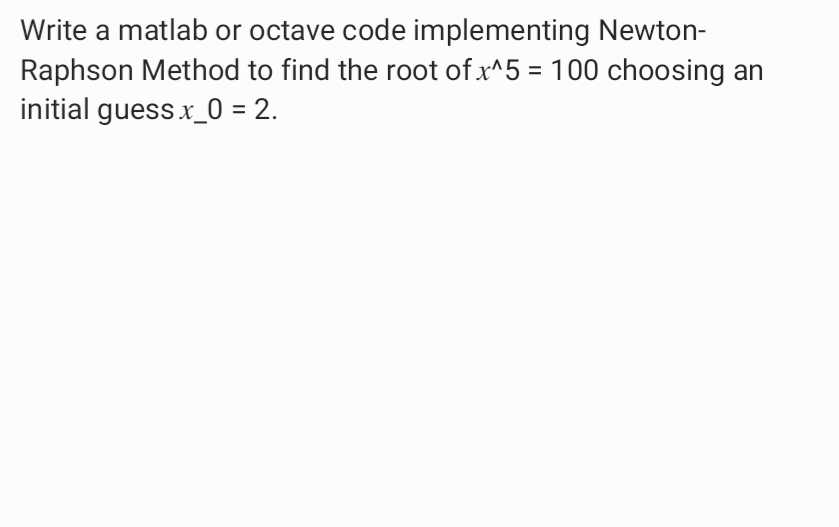 Write a matlab or octave code.