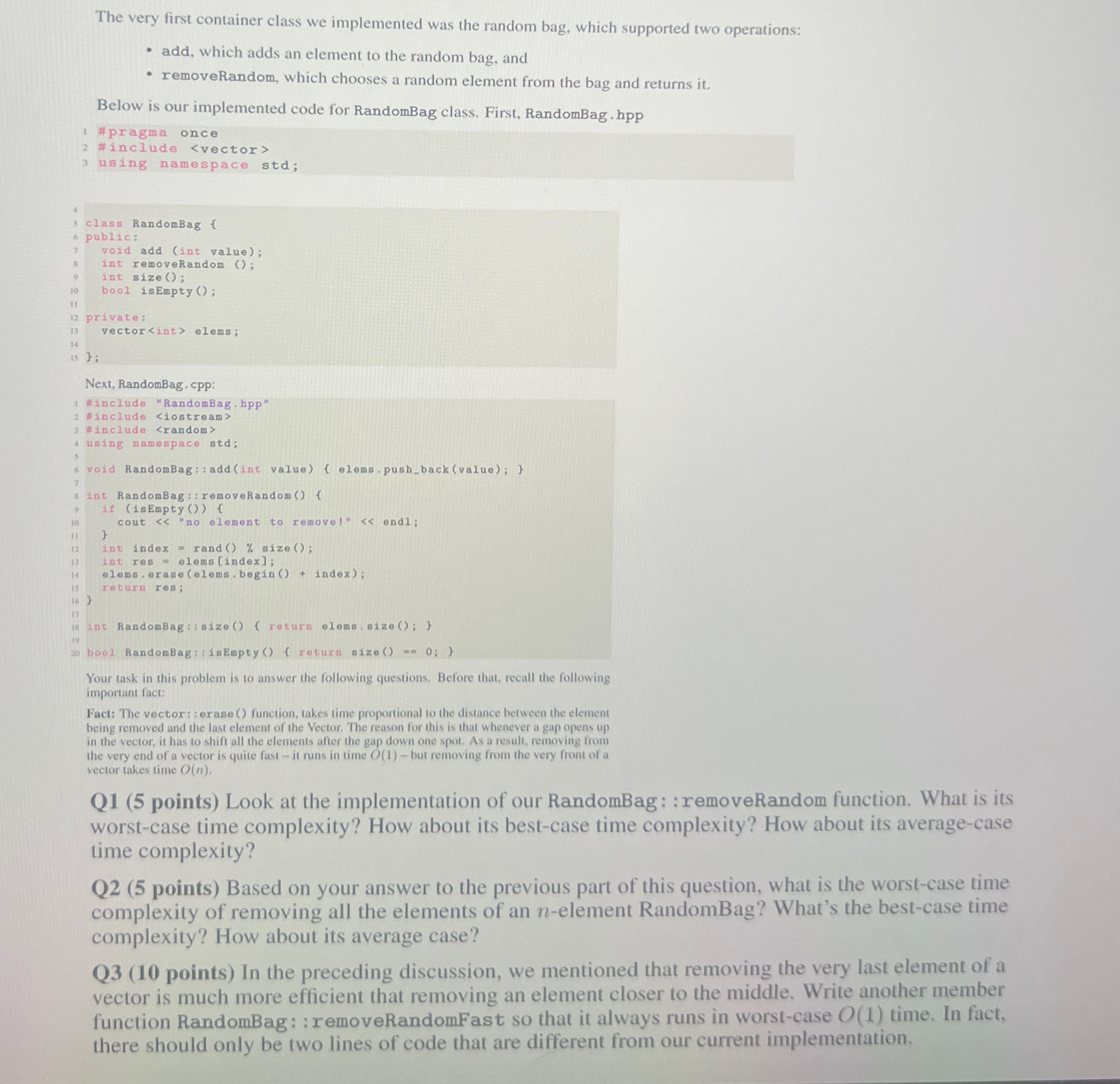 The very first container class we implemented was