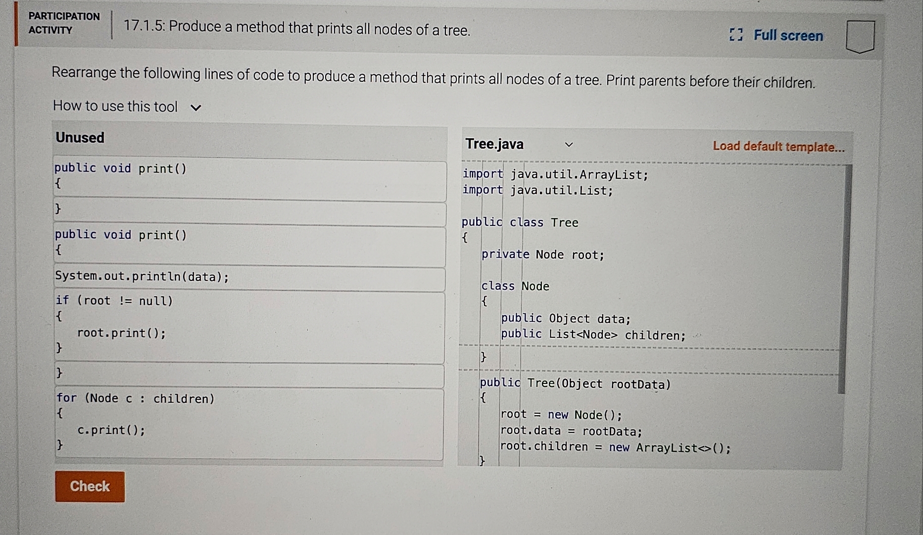 PARTICIPATION ACTIVITY 1 7 . 1 . 5 : Produce a