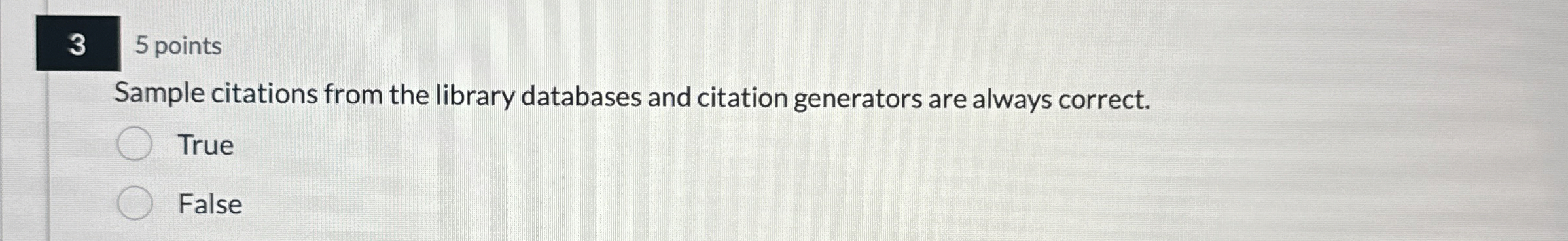 3 5 points Sample citations from the library