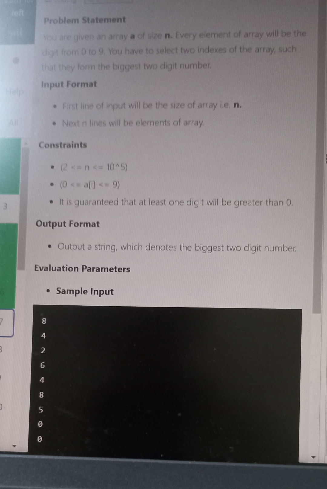 Problem Statement vou are given an array a of