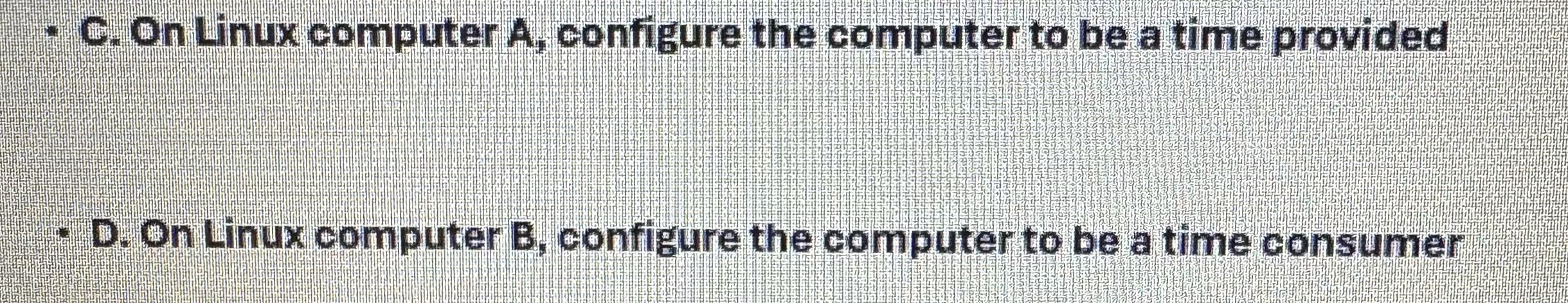 C . On Linux computer A , configure the computer