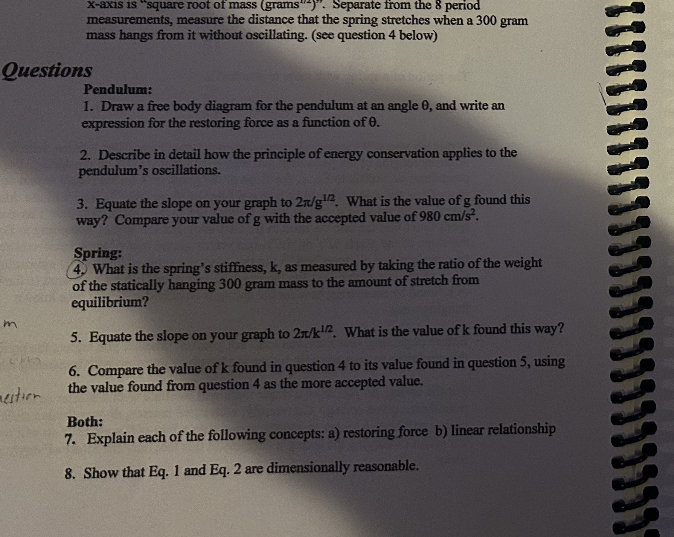 Pendulum: Draw a free body diagram for the