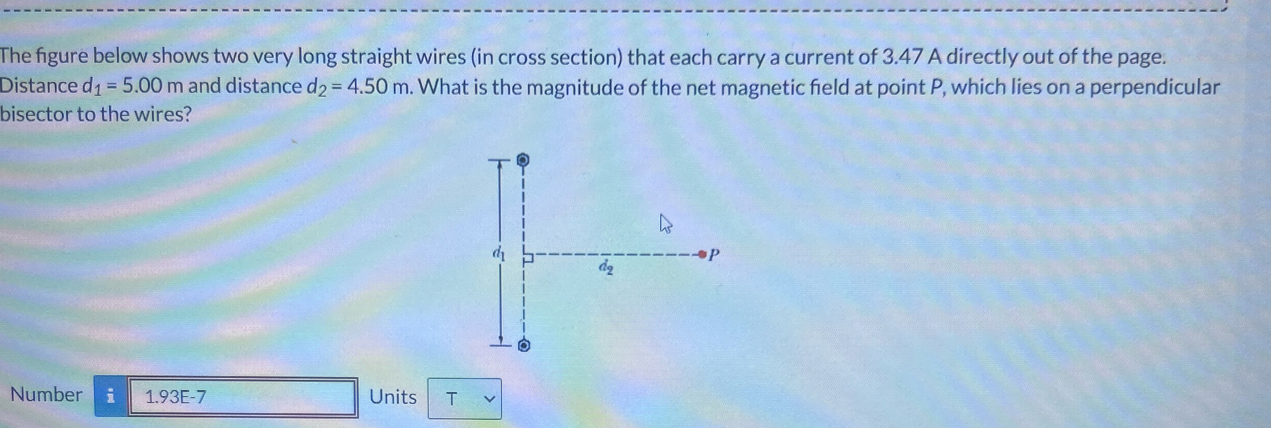 The figure below shows two very long straight