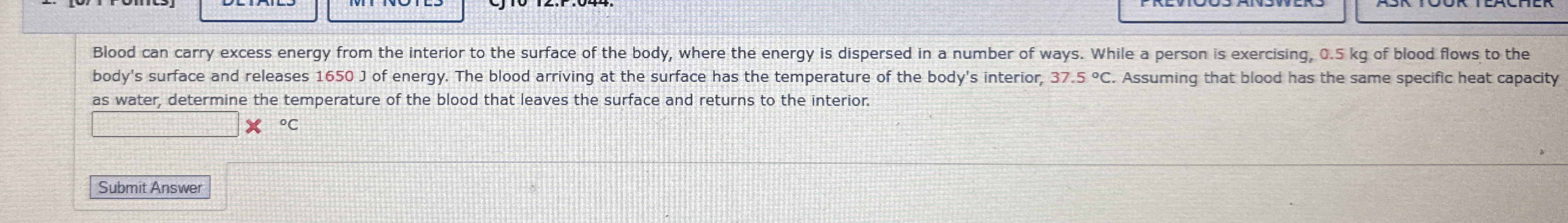 Blood can carry excess energy from the interior