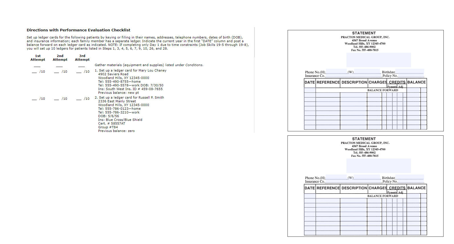 Directions with Performance Evaluation Checklist