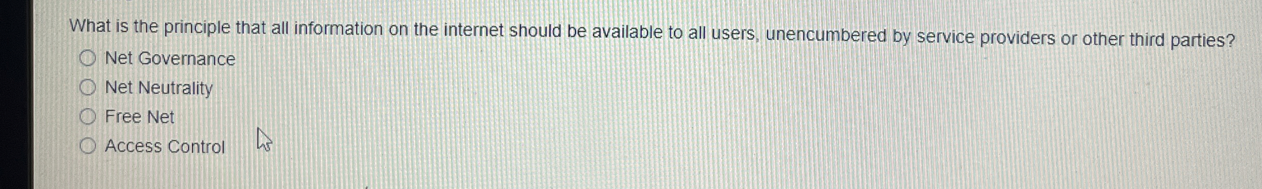 What is the principle that all information on the