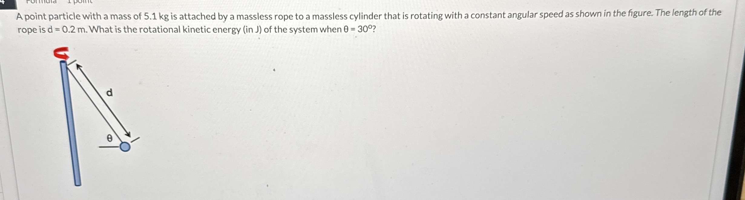 A point particle with a mass of 5 . 1 kg is