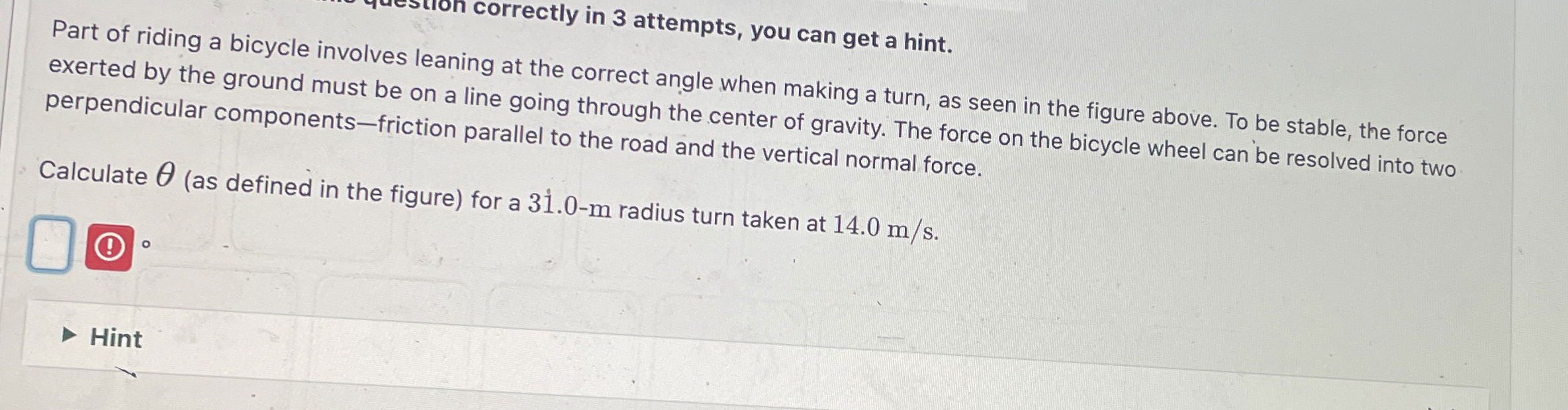 correctly in 3 attempts, you can get a hint. Part