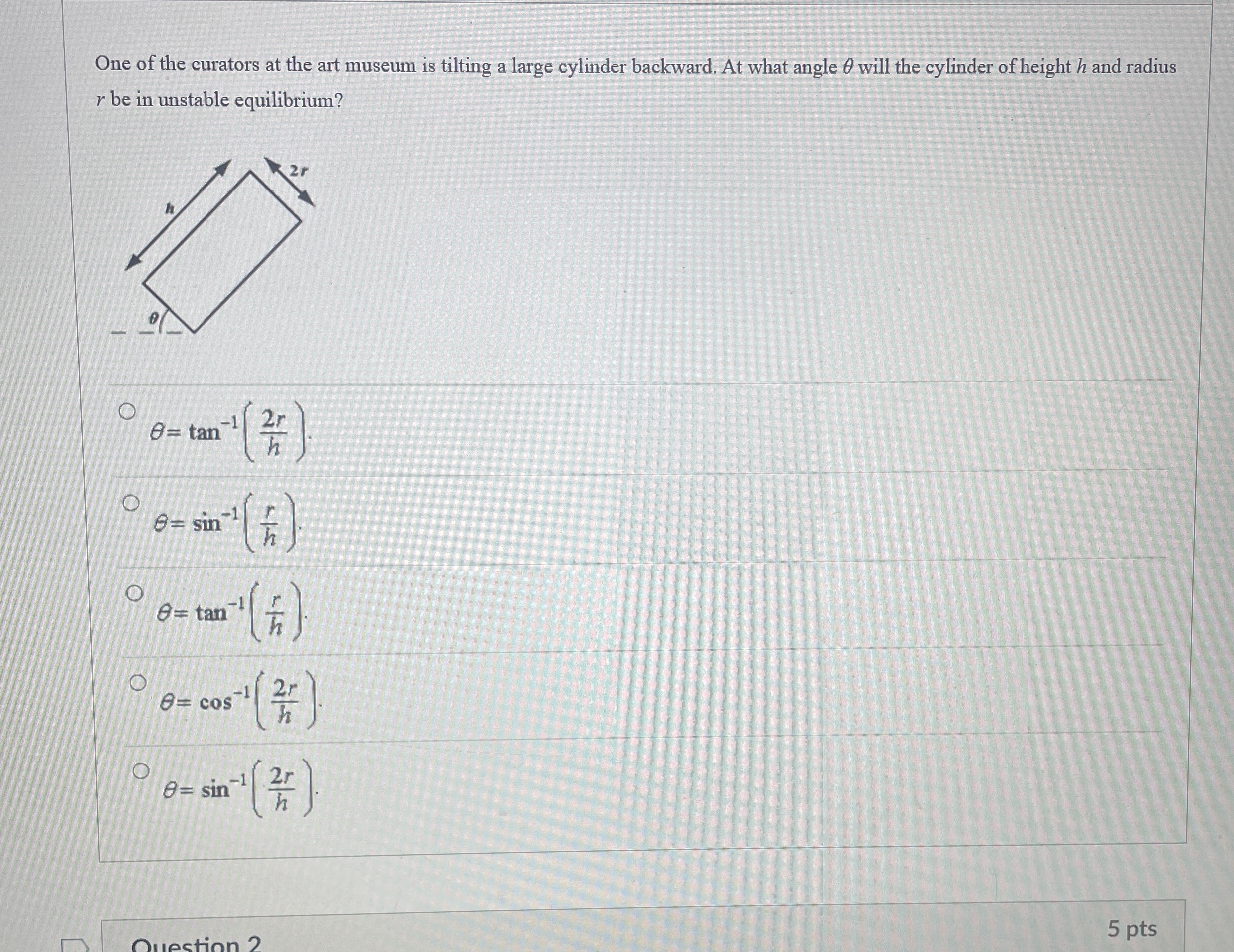 One of the curators at the art museum is tilting