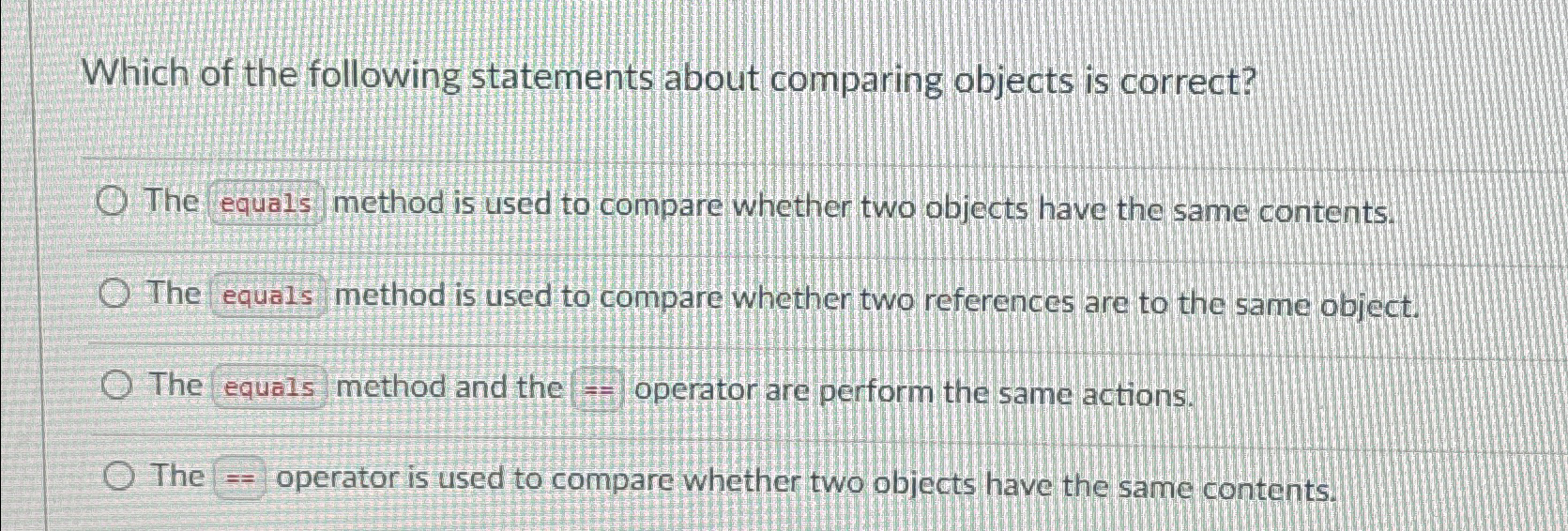 Which of the following statements about comparing