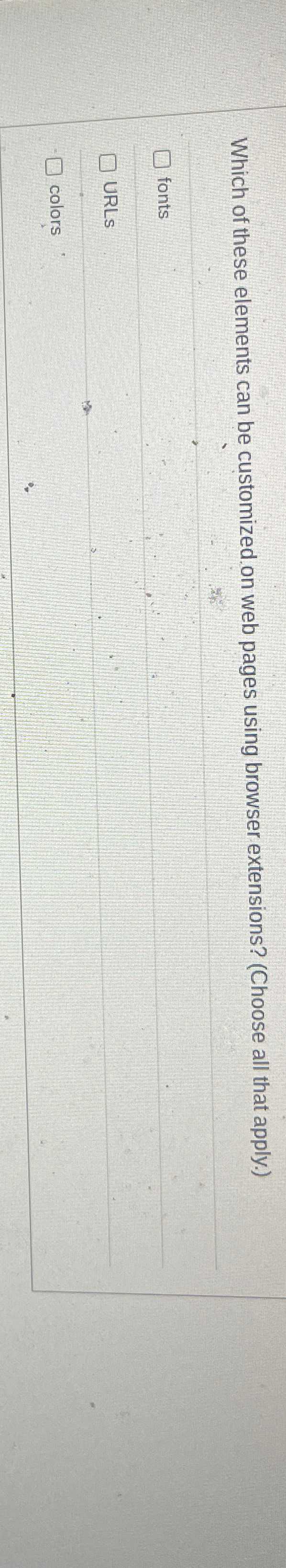 Which of these elements can be customized on web