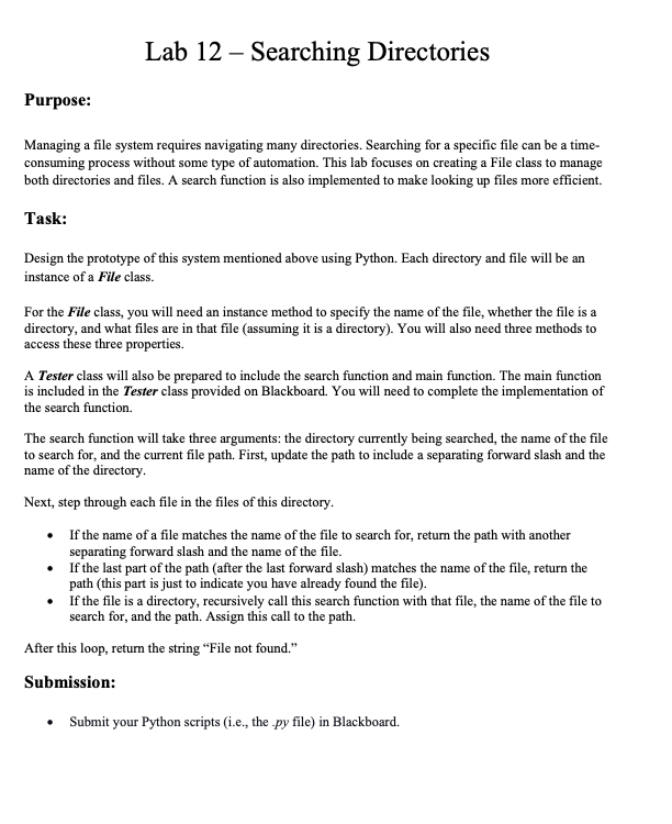 Lab 1 2 - Searching Directories Purpose: Managing