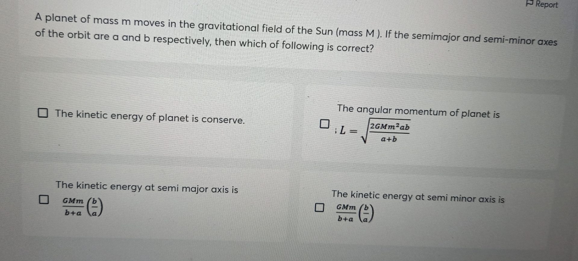A planet of mass m moves in the gravitational