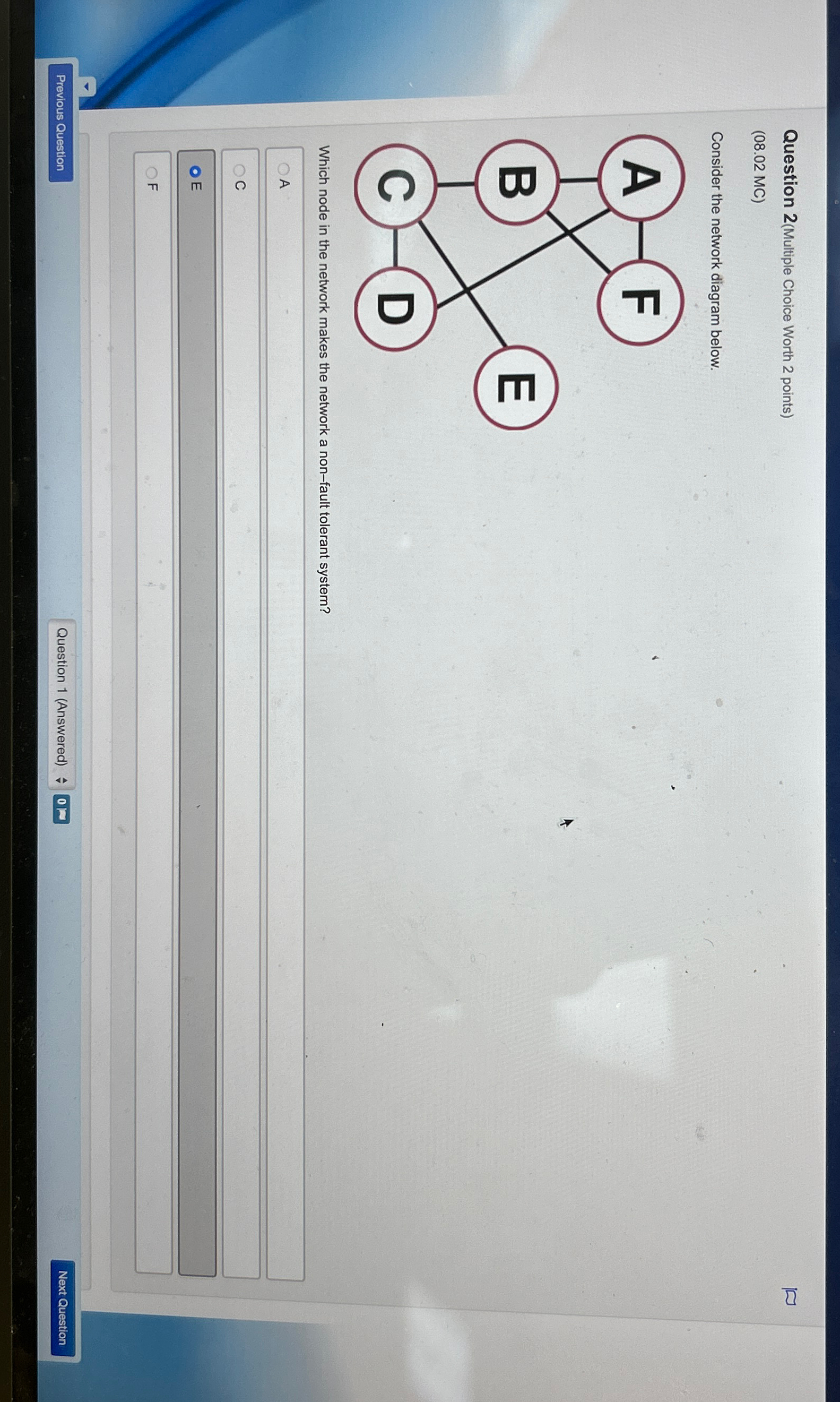 Question 2 ( Multiple Choice Worth 2 points ) ( 0