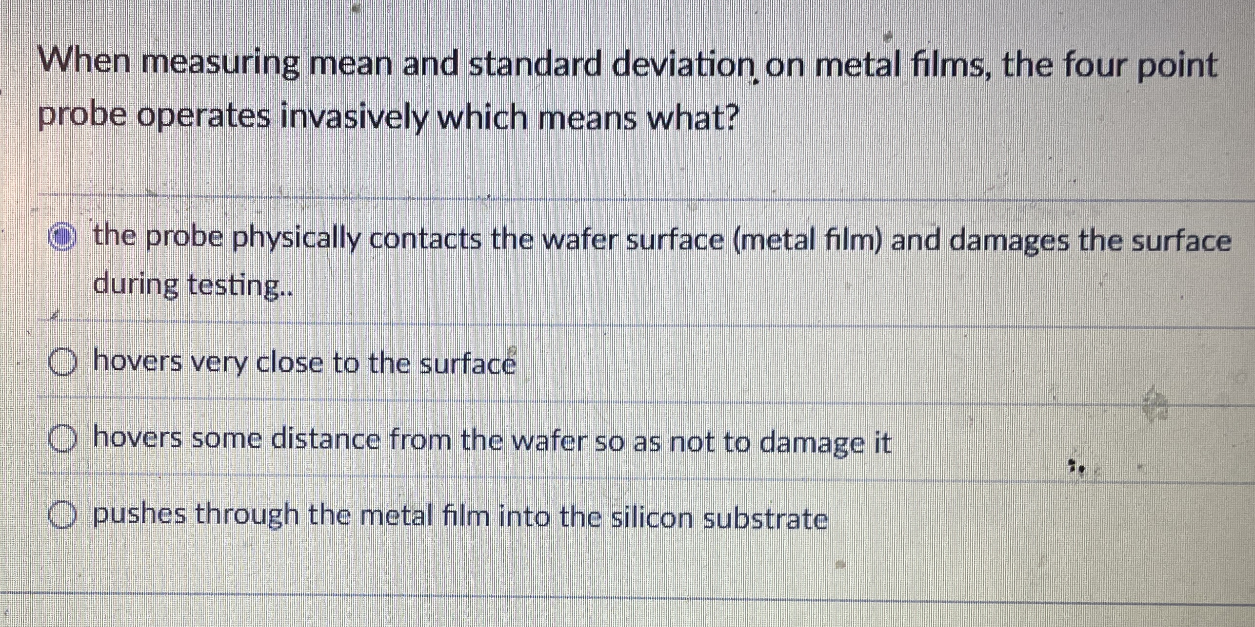 When measuring mean and standard deviation on