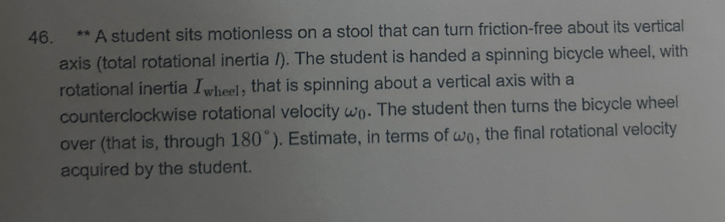 * * A student sits motionless on a stool that can