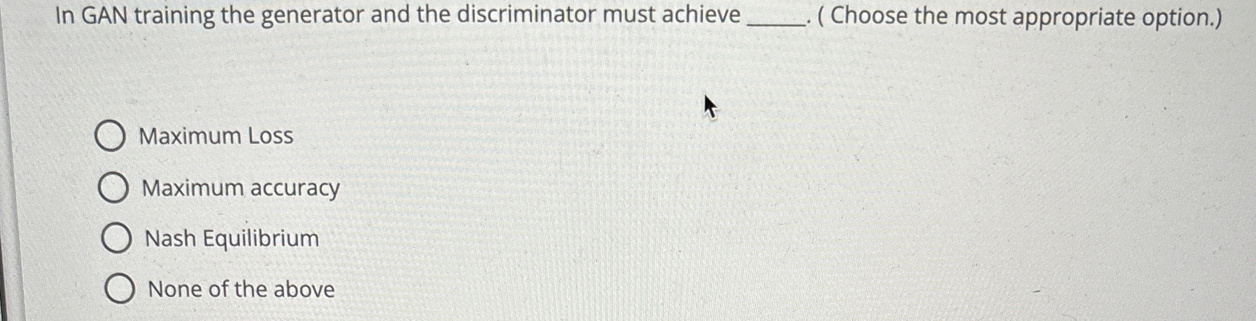 In GAN training the generator and the