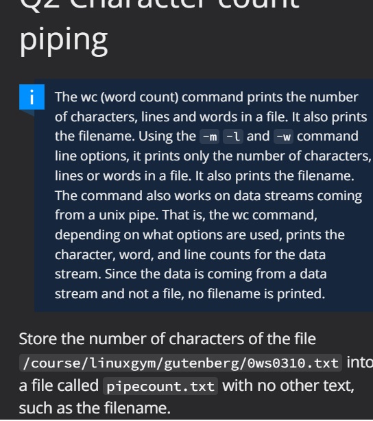 Store the number of characters of the file /