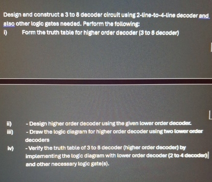Design and construct a 3 to 8 decoder circult