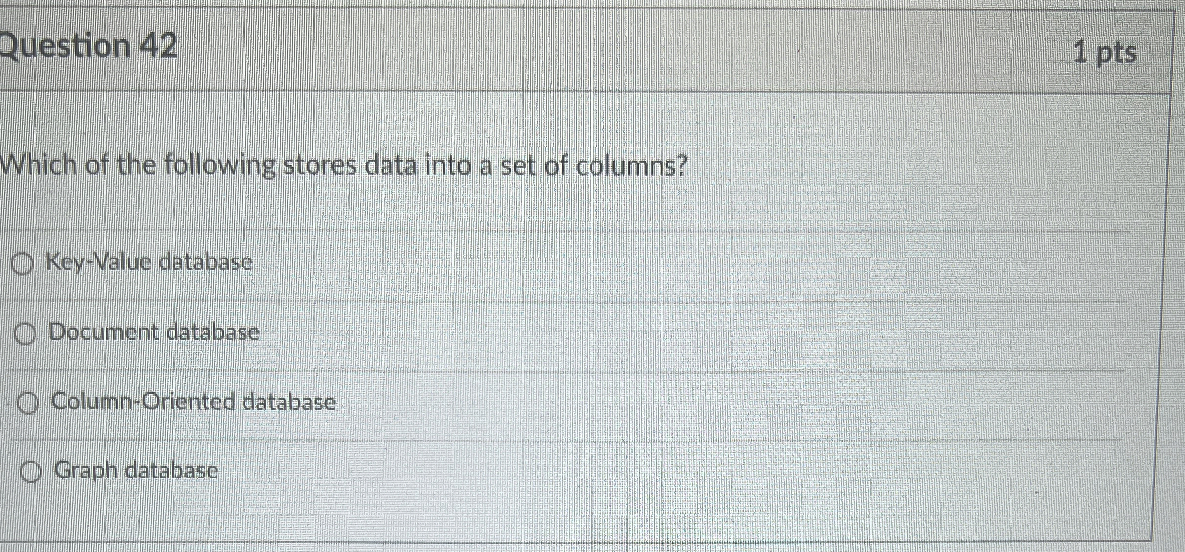 Question 4 2 1 pts Which of the following stores