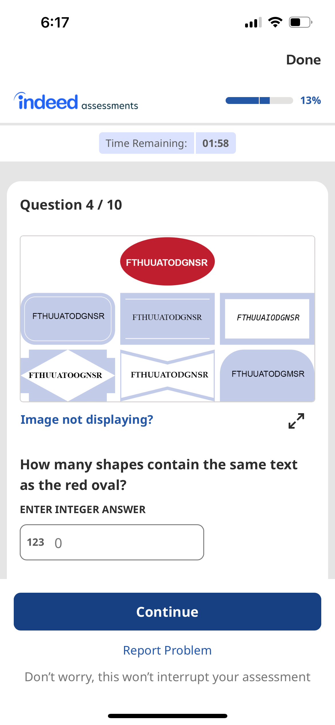 6 : 1 7 Done indeed assessments 1 3 % Time