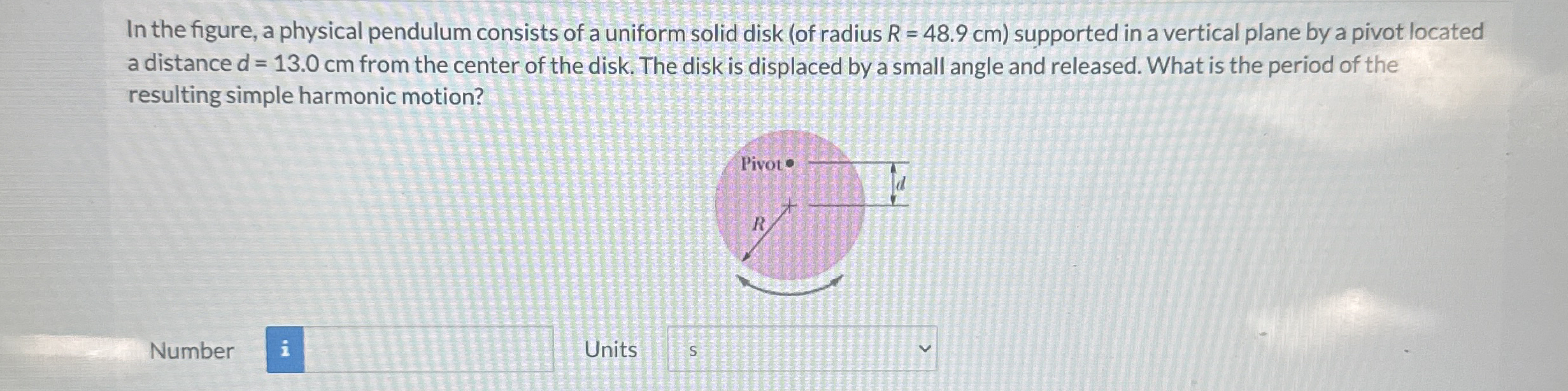In the figure, a physical pendulum consists of a