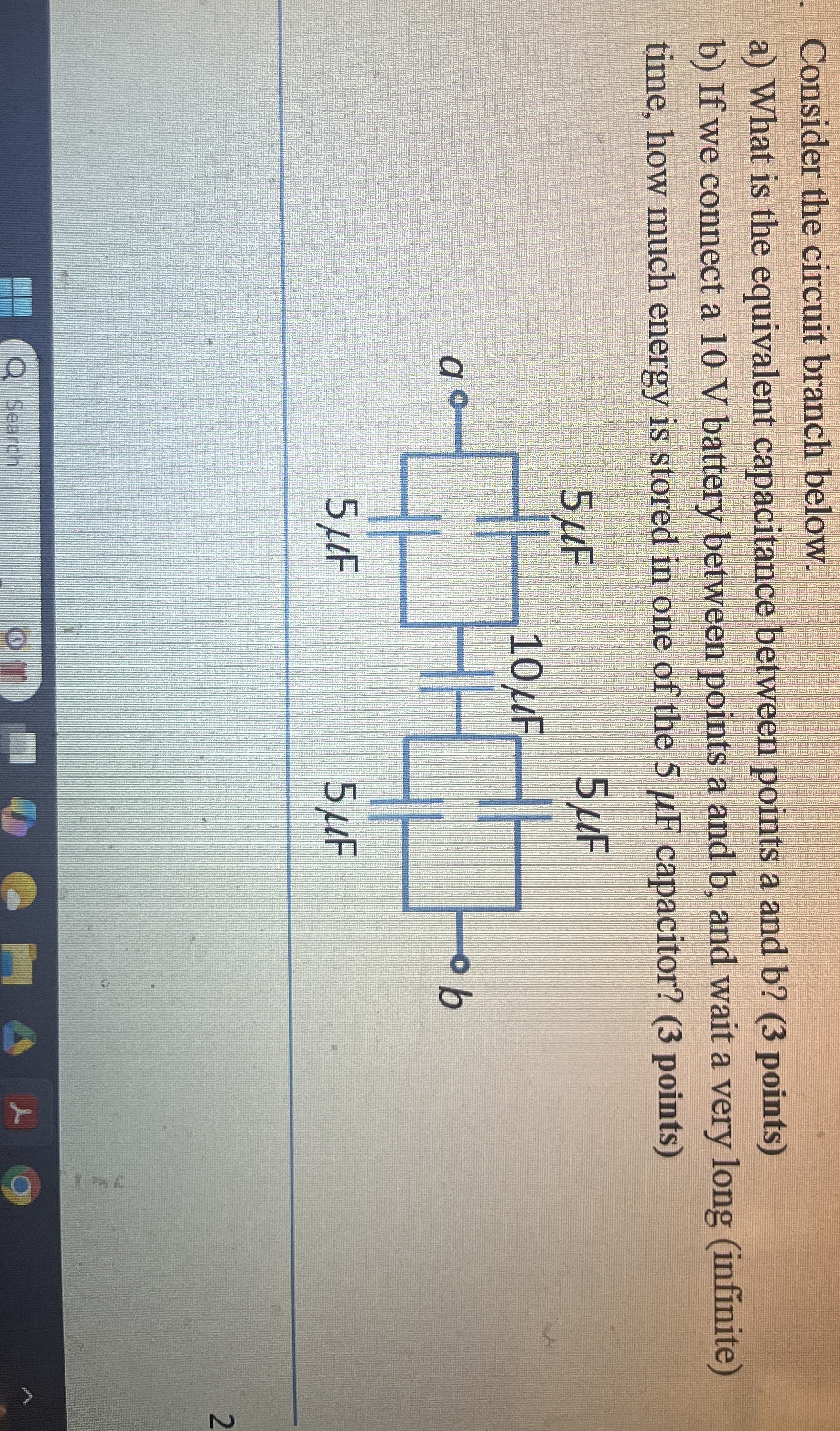 Consider the circuit branch below. a ) What is