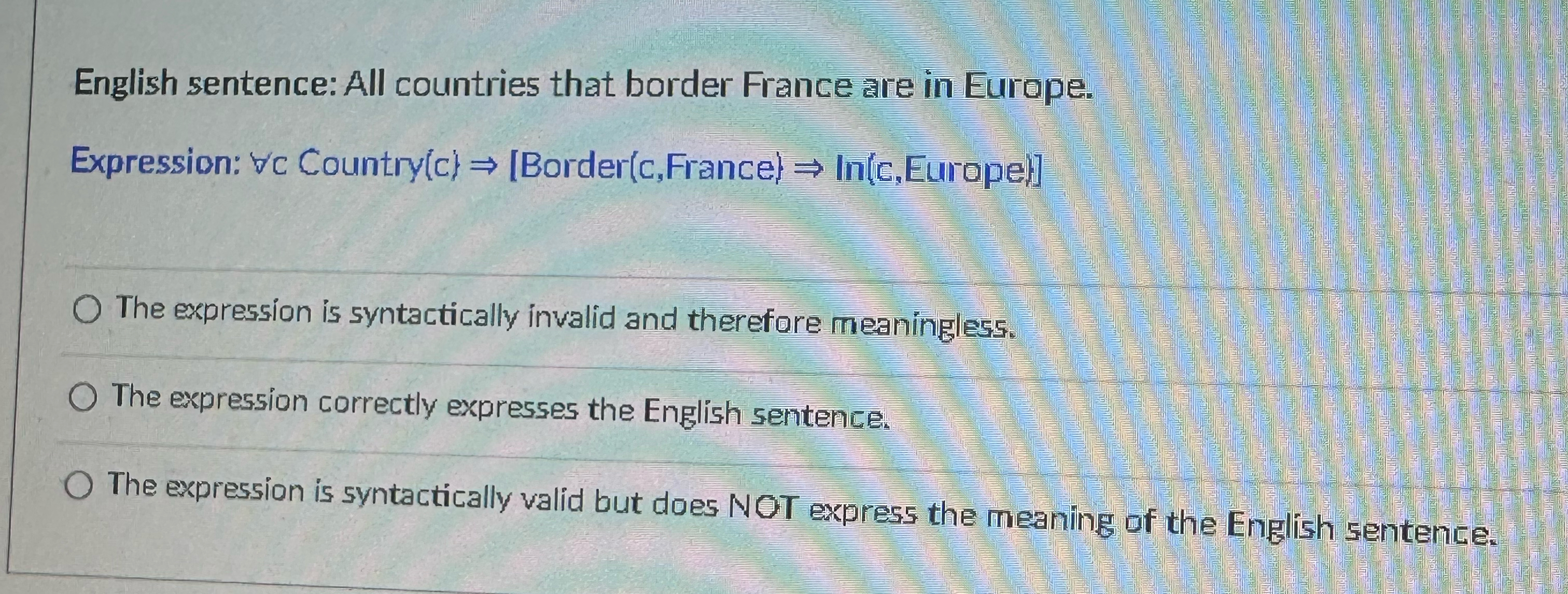 English sentence: All countries that border