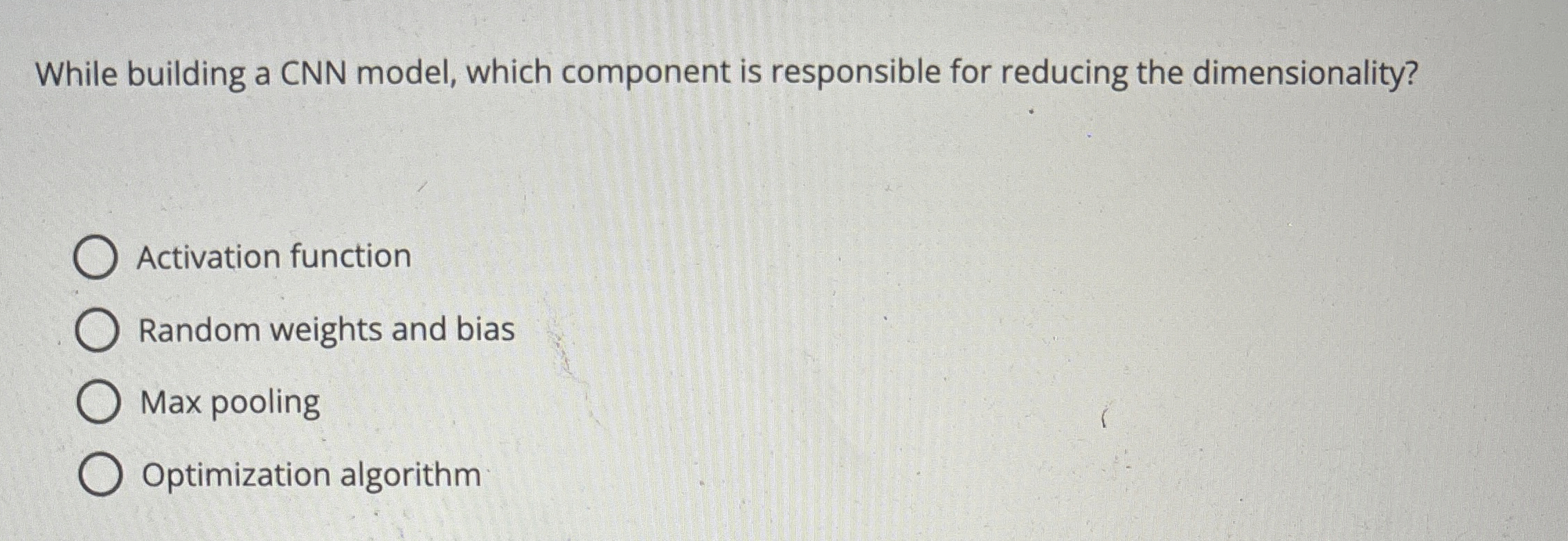 While building a CNN model, which component is