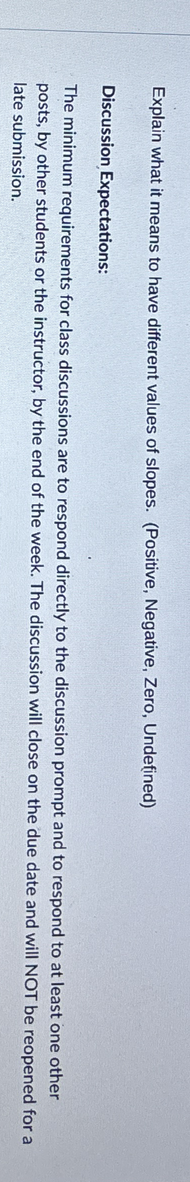 Explain what it means to have different values of