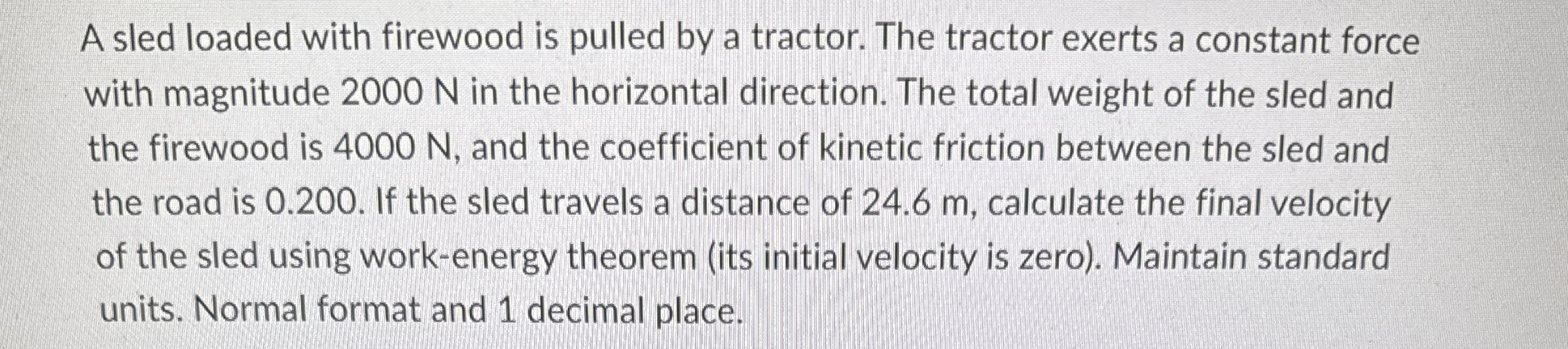 A sled loaded with firewood is pulled by a