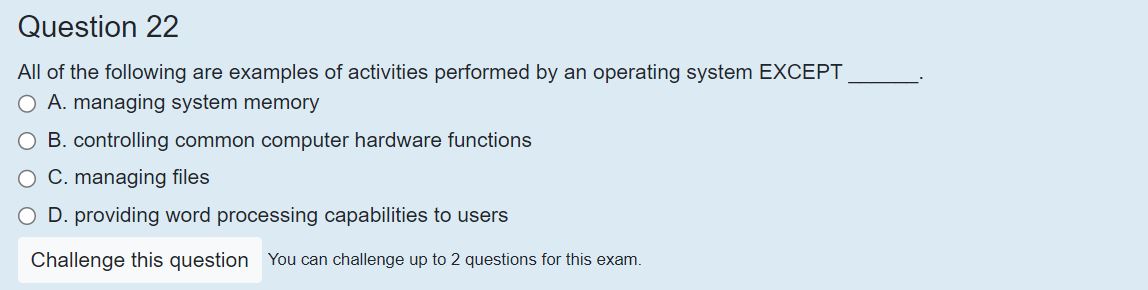 Question 2 2 All of the following are examples of