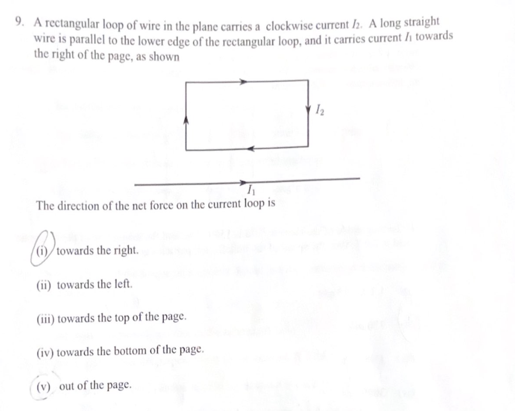 9 . A rectangular loop of wire in the plane