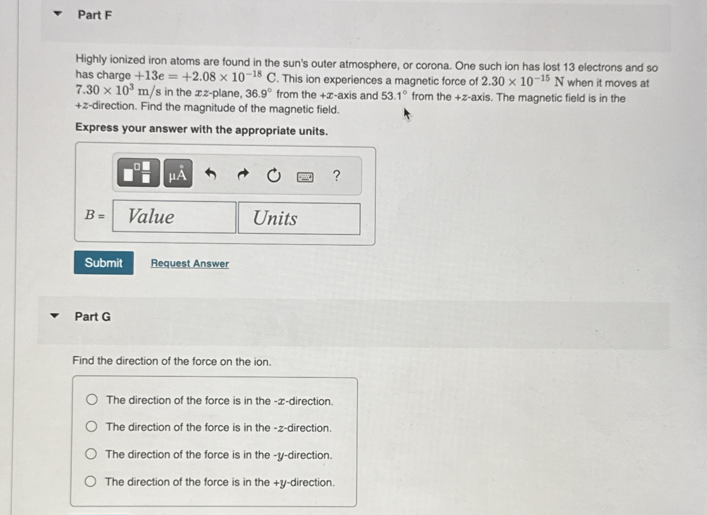 Part F Highly ionized iron atoms are found in the