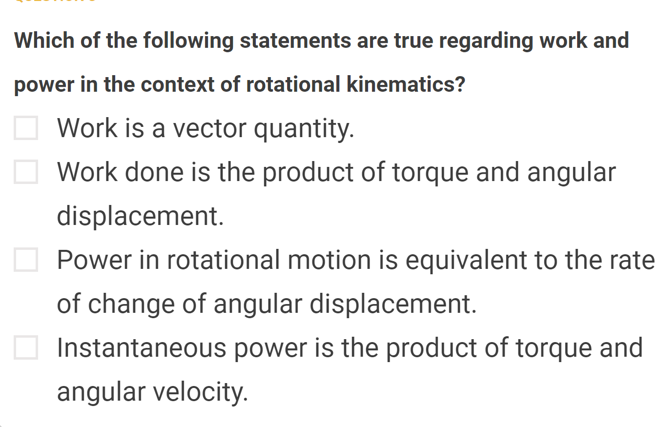 Which of the following statements are true