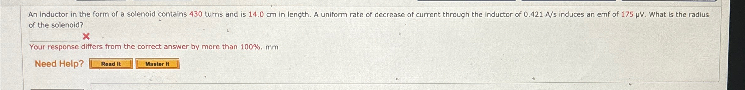An inductor in the form of a solenoid contains 4