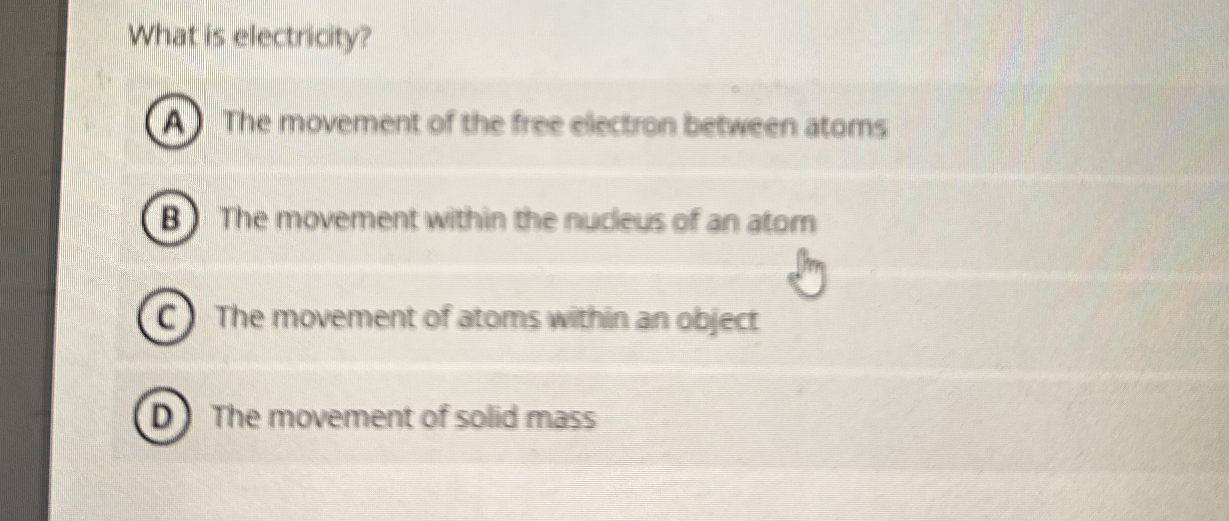 What is electricity? The movement of the free
