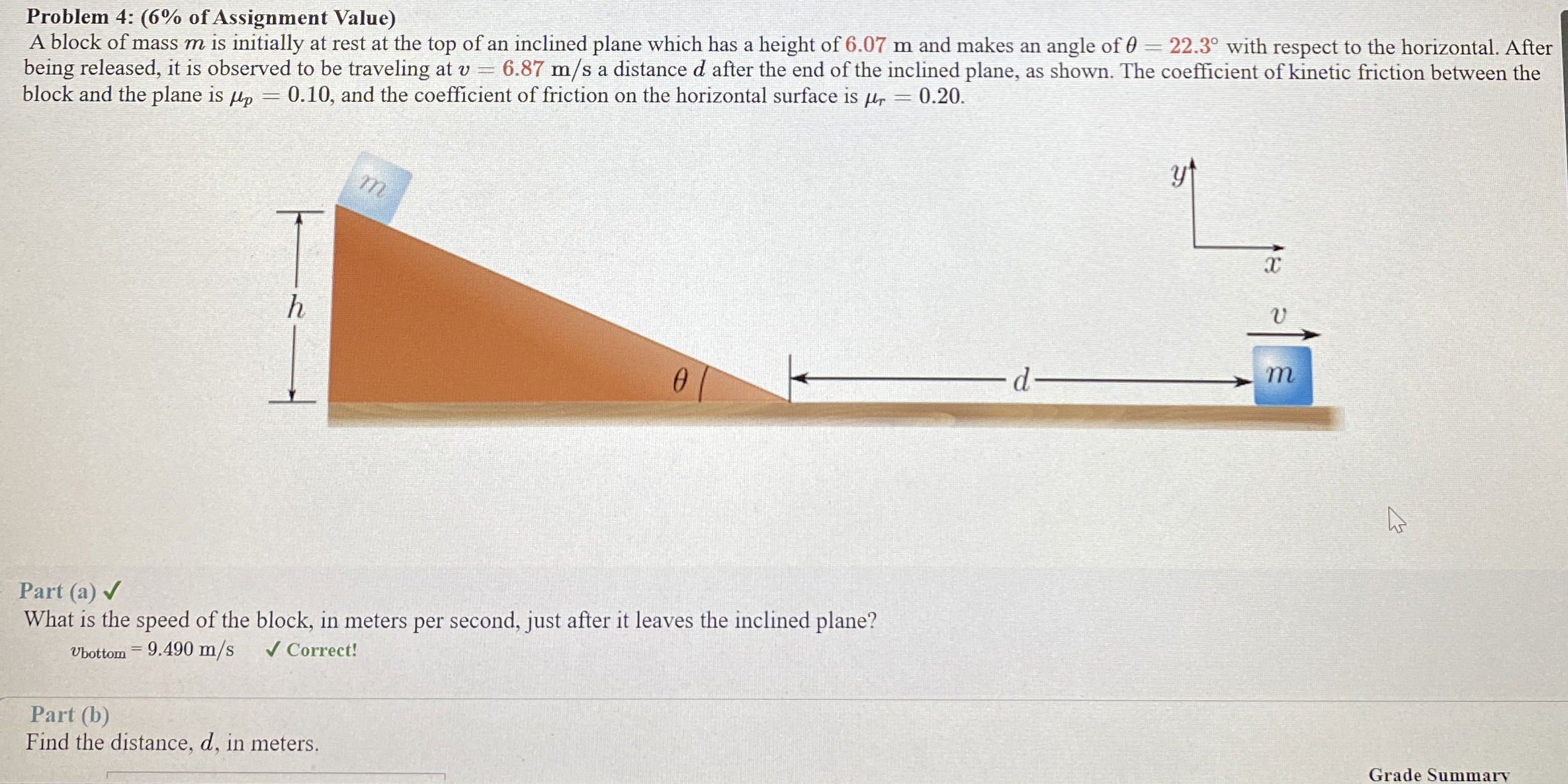 Problem 4 : ( 6 % of Assignment Value ) A block