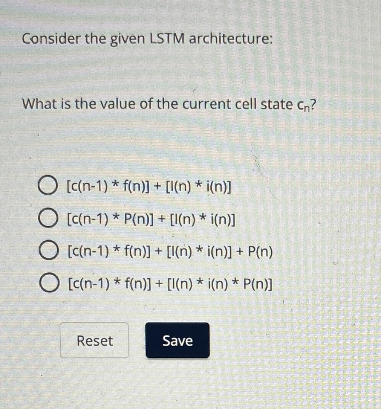 Consider the given LSTM architecture: What is the