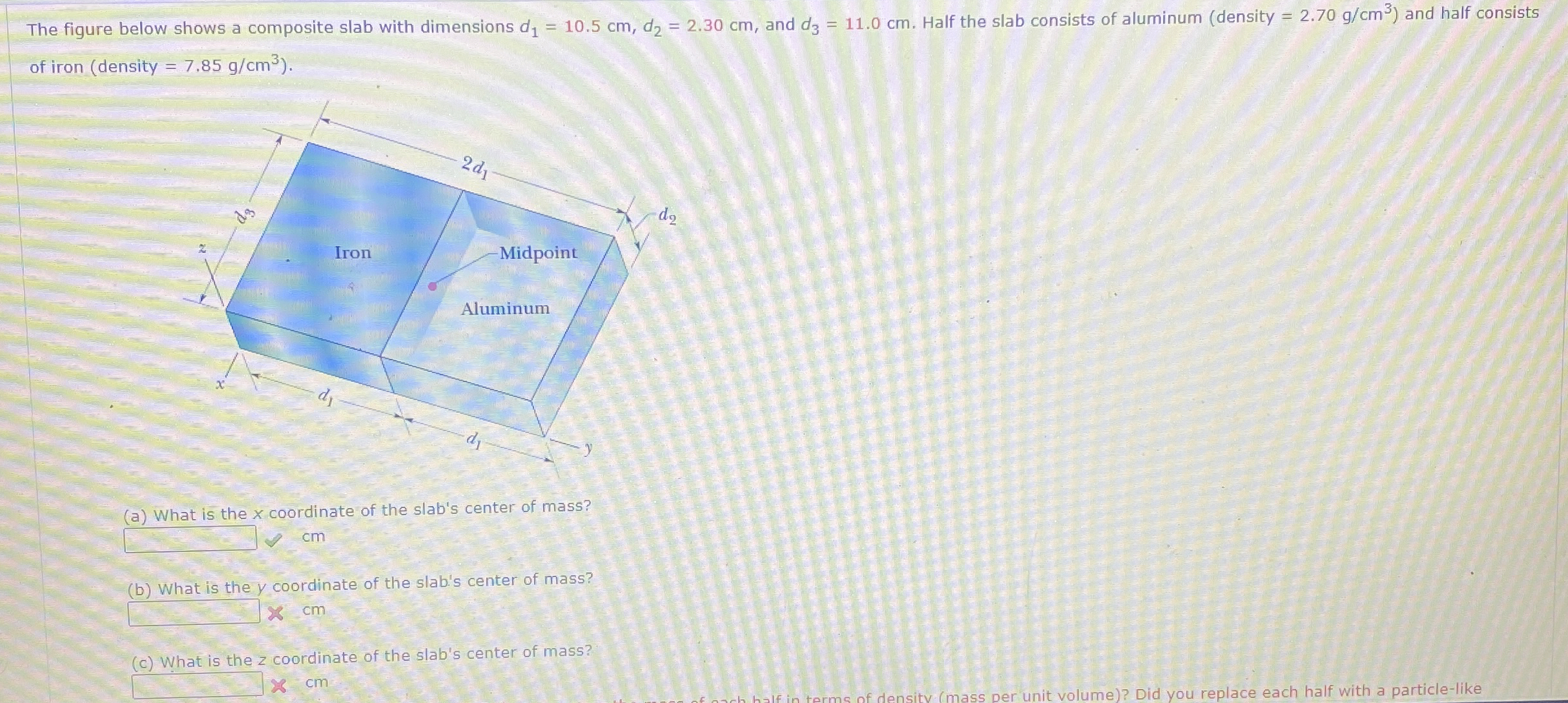 The figure below shows a composite slab with